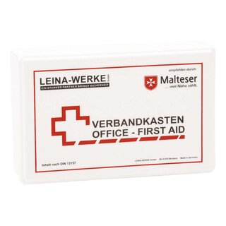 Leina-Werke Betriebsverbandkasten Office-First Aid - inkl. Wandhalterung - Kunststoff