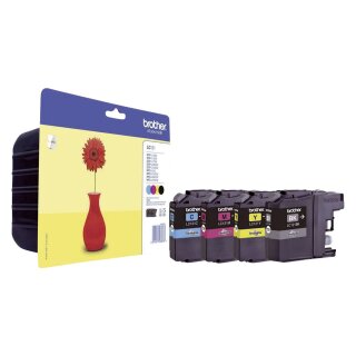 Brother® Inkjet-Druckpatronen schwarz, cyan, magenta, yellow, 4 x 300 Seiten, LC121VALBPDR