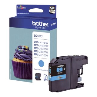 Brother® Inkjet-Druckpatronen cyan, 600 Seiten, LC123C