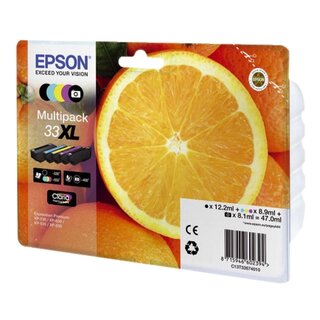 Epson Inkjet-Druckpatronen schwarz, cyan, magenta, yellow, 650 Seiten, C13T33574010
