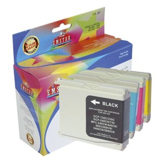 EMSTAR Inkjet-Patronen schwarz/blau/rot/gelb, 1x840, 3x1.750 Seiten, B45 (ersetzt TP LC970/LC1000 Multipack)