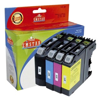EMSTAR Inkjet-Druckpatronen schwarz,cyan,magenta, gelb, 1x 950, 3x 1.200 Seiten, B72 (ersetzt TP LC-123 Multipack)