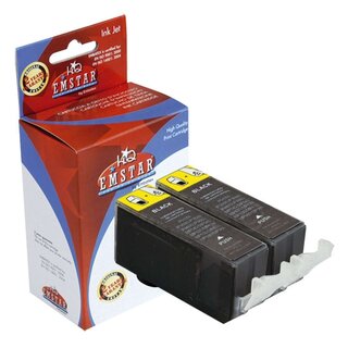 EMSTAR Inkjet-Patronen schwarz, 2 x 330 Seiten, C106 (ersetzt TP PGI-525PGBK Doppelpack)