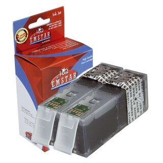 EMSTAR Inkjet-Patronen schwarz, 520 x 2 Seiten, C123 (ersetzt TP 2 x PGI-550PGBK XL)