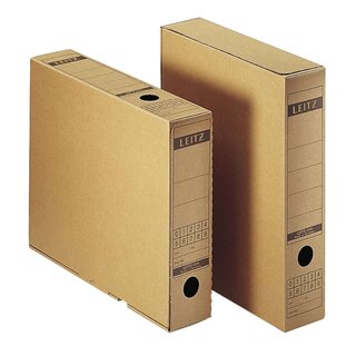 Leitz 6084 Archiv-Schachtel, A4, mit Verschlusslasche, naturbraun