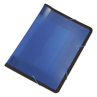 Q-Connect Fächermappen mit 13 Taschen - transluzente Farben: blau