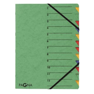Pagna® Ordnungsmappen EASY - mit 12 Fächern, grün