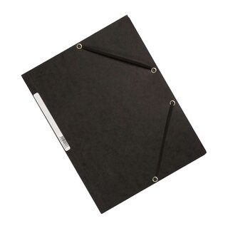 Q-Connect Eckspanner - Karton A4 mit Gummizug schwarz