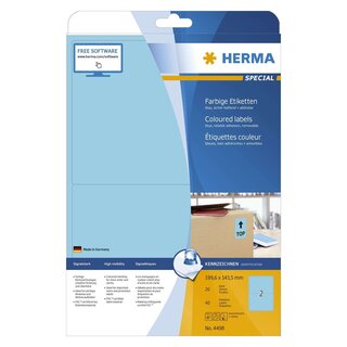 Herma 4498 Etiketten blau 199,6x143,5 mm Papier matt 40 St. ablösbar