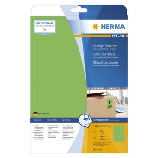 Herma 4499 Etiketten grün 199,6x143,5 mm Papier matt 40 St. ablösbar