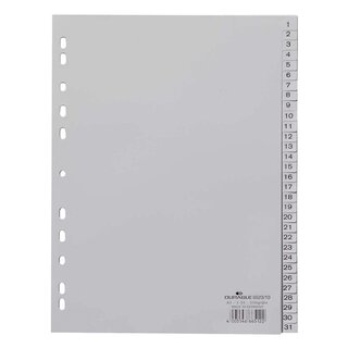 Durable Zahlenregister - PP, 1 - 31, grau, A4, 31 Blatt