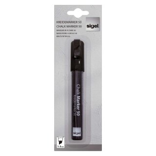 Sigel® Kreidemarker 50 - Keilspitze, 1-5 mm, schwarz
