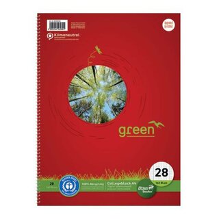 Ursus Green Collegeblock - A5, 160 Blatt, 70g/qm, 5 mm kariert