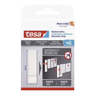Tesa® Powerstrips® Klebestreifen - ablösbar, Tragfähigkeit 1 kg, weiß, 6 Stück