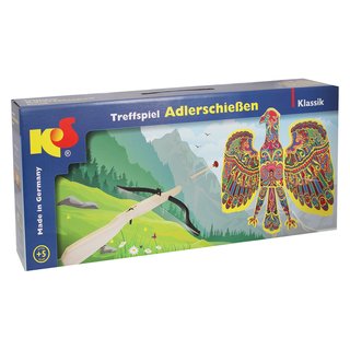 Adlerschießen Vogelschießen Klassik Set Holz mit Armbrust und 6 Pfeilen (kreuzförmig)