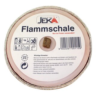 Partylicht / Flammschale in Assiette Größe ca. Ø160 x H25 mm