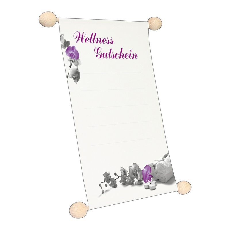 Gutschein Schriftrolle Idee Stil A5 Wellness Gutschein 2 84
