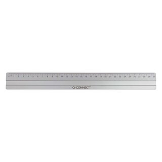 Q-CONNECT Lineal Alu - 30 cm, silber