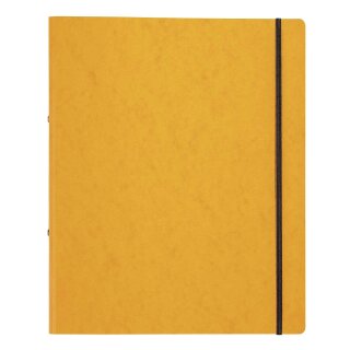Pagna® Ringbuch Pressspan - A4, 2-Ring, Ring-Ø 16mm, Gummizug, gelb