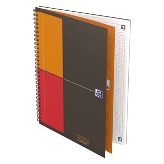 OXFORD Notebook Connect - Collegeblock, B5, kariert, 80 Blatt, Hardcover, 4 Eckmarkierungen zum scannen