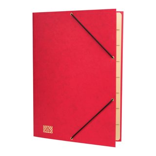 RNK Verlag Konferenz- und Ordnungsmappe mit Gummizug, 9 Fächer, rot