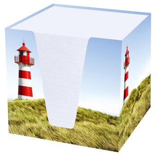Notizklotz "Leuchtturm" ca. 900 Blatt, 90 x 90 mm, weiß