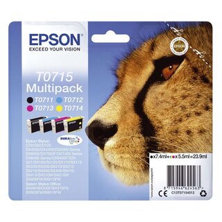 Epson Inkjet-Druckerpatronen schwarz, cyan, magenta, yellow, 1x245, 3x270 Seiten , C13T07154012