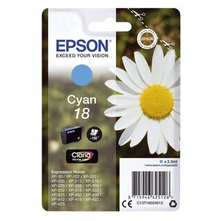 Epson Inkjet-Druckerpatronen cyan, 180 Seiten , C13T18024012