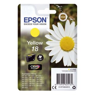 Epson Inkjet-Druckerpatronen schwarz, cyan, magenta, yellow, 1x175, 3x180 Seiten , C13T18064012