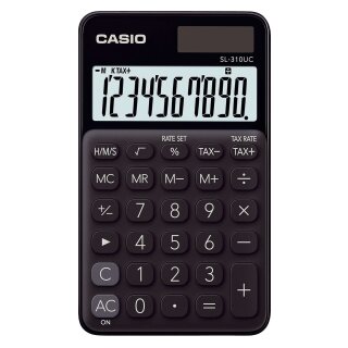 Casio® Taschenrechner SL-310 - Solar-/Batteriebetrieb, 10stellig, LC-Display, schwarz