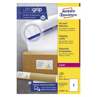 Avery Zweckform® L7167-100 Versandetiketten - 199,6x289,1 mm, 100 Stück, weiß