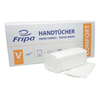 FRIPA Handtücher Comfort - Zick-Zack-Falzung, 2-lagig, weiß, 20 x 150 Blatt