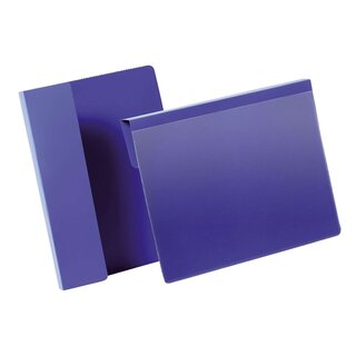 Durable Kennzeichnungstasche mit Falz - A5 quer, dunkelblau, 50 Stück