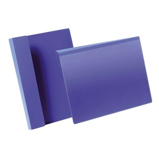 Durable Kennzeichnungstasche mit Falz - A4 quer, dunkelblau, 50 Stück