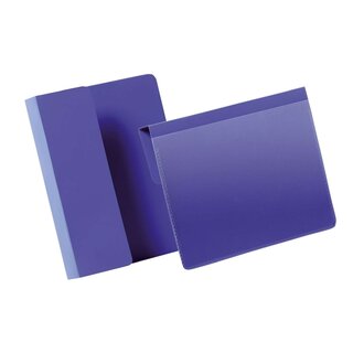 Durable Kennzeichnungstasche mit Falz - A6 quer, dunkelblau, 50 Stück