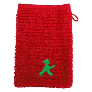 Waschhandschuh "Masseur" rot mit Geher ca. 15 x 20 cm