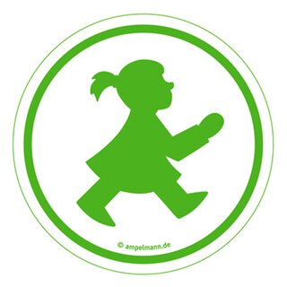 Aufkleber Sticker "Wegweiser Nr. 5 " weiß Ampelfrau als Geher