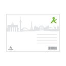 Postkarte Postmann Steher vor Silhouette Berlin