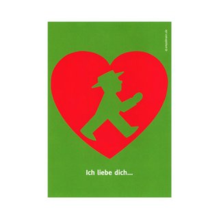 Postkarte Postmann Geher Herz "Ich liebe Dich"