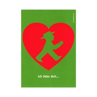 Postkarte Postmann Geher Herz Ich liebe Dich