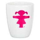 Ampelmann Wachmacher Tasse weiß mit pinker...