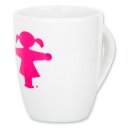 Ampelmann Wachmacher Tasse weiß mit pinker...