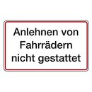 Verbotsschild Anlehnen von Fahrrädern nicht...