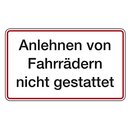 Hinweisschild "Anlehnen von Fahrrädern nicht...