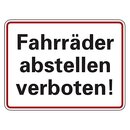 Hinweisschild "Fahrräder abstellen...