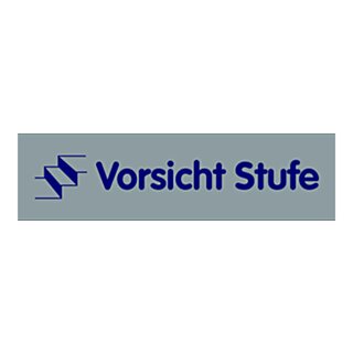 Türhinweisschild "Vorsicht Stufe" Kunststoff selbstklebend 160 x 40 mm