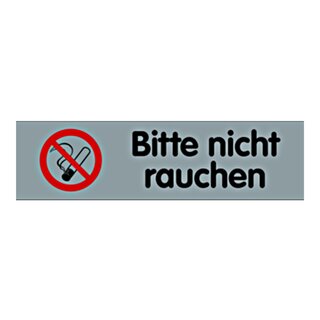 Türhinweisschild "Bitte nicht rauchen" mit Symbol Kunststoff selbstklebend 160 x 40 mm