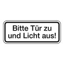 Türhinweisschild "Bitte Tür zu und Licht...