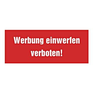 Hinweisschild "Werbung einwerfen verboten!" Aufkleber 100 x 40 mm (B x H)