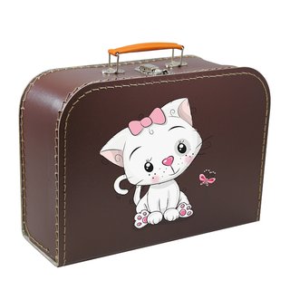 Kinderkoffer 40 cm braun mit Katze